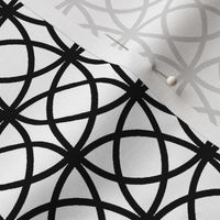 Geometric Overlapping Circles Black and White