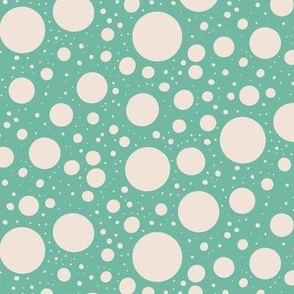 Bubbles ||  White Bubbles on Sea Green || Coastal Christmas Collection by Sarah Price