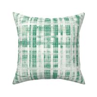 Shabby Chic Worn Textured Check in Green