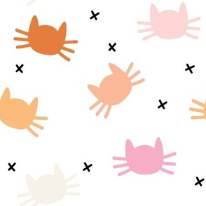 whisker cats: sunburst, beach umbrella, pink sparkle, tangy, buff, pink razz