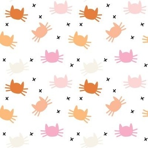 small whisker cats: sunburst, beach umbrella, pink sparkle, tangy, buff, pink razz