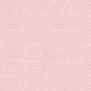 Geo hexagon with pink lines on a light pink background