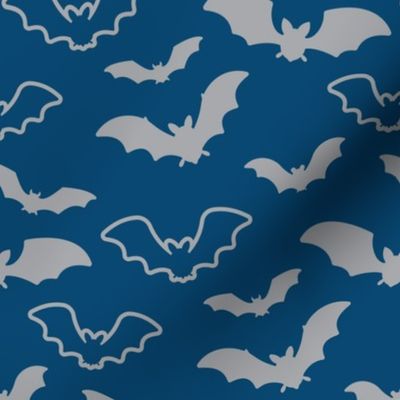 Halloween Bats Cute Halloween Kids Pattern Blue and Grey-01