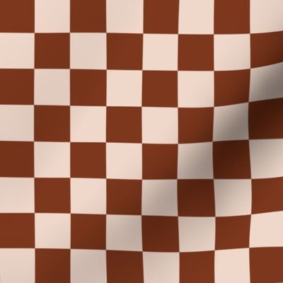 Cinnamon and Neutral Tan Checkers - Retro Checked Plaid