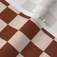 Cinnamon and Neutral Tan Checkers - Retro Checked Plaid