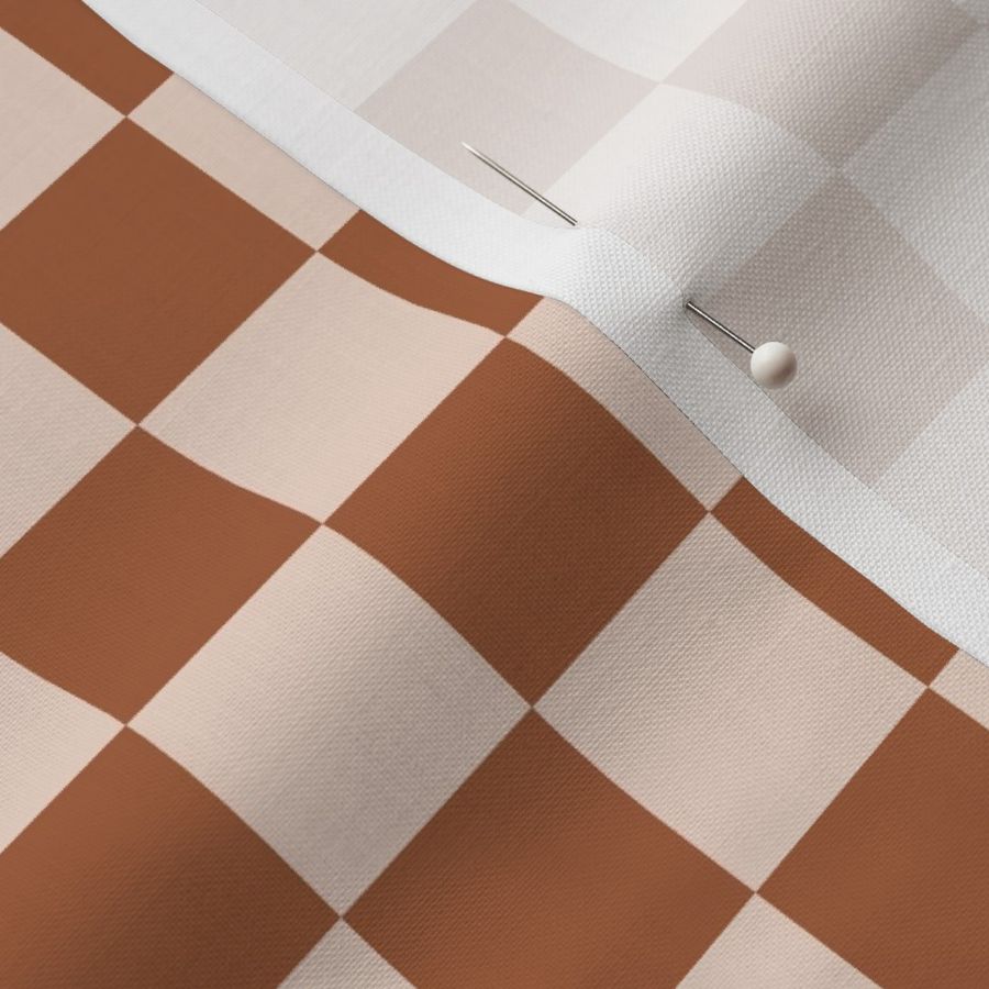 Sienna and Neutral Tan Checkers - Retro Checked Plaid