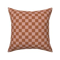 Sienna and Dusty Rose Checkers - Retro Checked Plaid