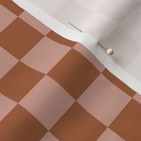 Sienna and Dusty Rose Checkers - Retro Checked Plaid