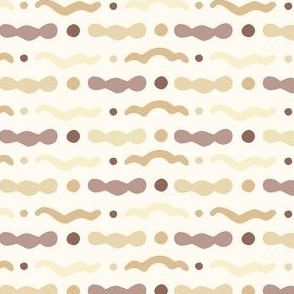 Playful forms in rows and on creme background