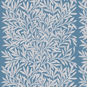 Modified William Morris Willow Striped on slate Blue