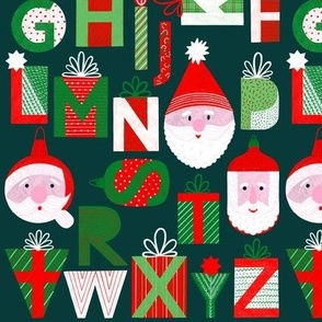 Christmas Alphabet pattern in green