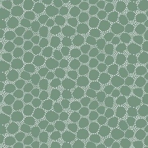 Teal with White Dots - Spots and Dots Pebble Pattern