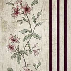 Grunge Victorian Floral Stripe