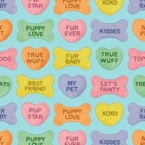 1.5" Dog Treats and Hearts Pastel Rainbow