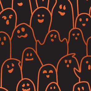 Ombre Orange and Black Ghosts - Large