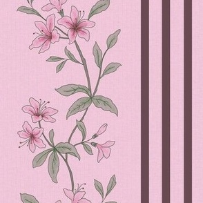 Victorian Floral Stripe In Pink