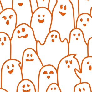 Ombre Orange and White Ghosts - Large