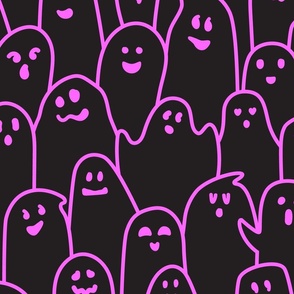 Bright Pink and Black Ghosts - Large