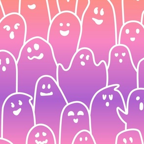 Pink Purple and Orange Ghosts - Large