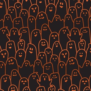 Ombre Orange and Black Ghosts - Medium