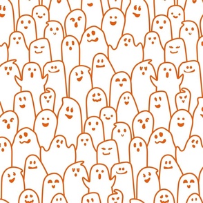 Ombre Orange and White Ghosts - Medium