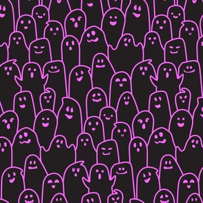 Bright Pink and Black Ghosts - Medium