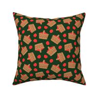 apple picking - apples with baskets - dark green - LAD22