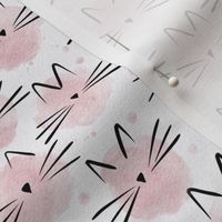 micro scale cat - ellie cat cotton candy - watercolor drops cat - cute cat fabric and wallpaper
