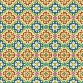 Granny Square Texture Crochett - Retro Colours