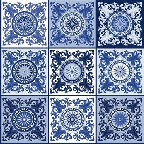 Vintage Tile Majolica Santorini Blue & White