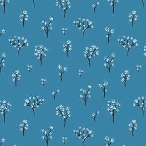 Little floral branches - Blue