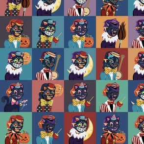 Black Cat Masks 4-inch squares