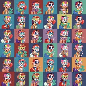 Clown Masks 10-inch squares