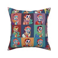 Clown Masks 4-inch squares