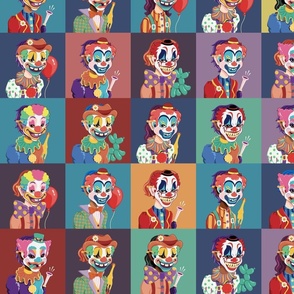 Clown Masks 4-inch squares