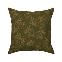 Peony Leaves Olive  Background