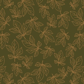 Peony Leaves Olive  Background