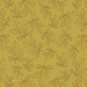 Peony Leaves Gold  Background