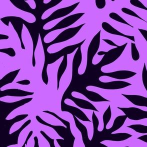 jumbo- Shadows of Hawaiian Lauae Fern-violet and black