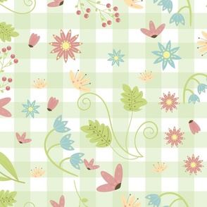 stripe floral pattern pastel colours