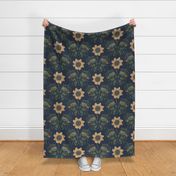 Victorian Floral Navy Large Scale