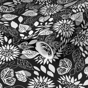 Hope- Nature meets Science- Sunflower Garden Paradise- Black and White- Regular Scale