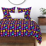 Sketched Rainbow Flowers - Black