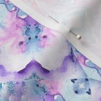 Purple geometric watercolor tie dye ornament