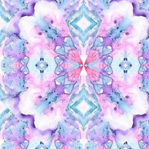 Purple geometric watercolor tie dye ornament