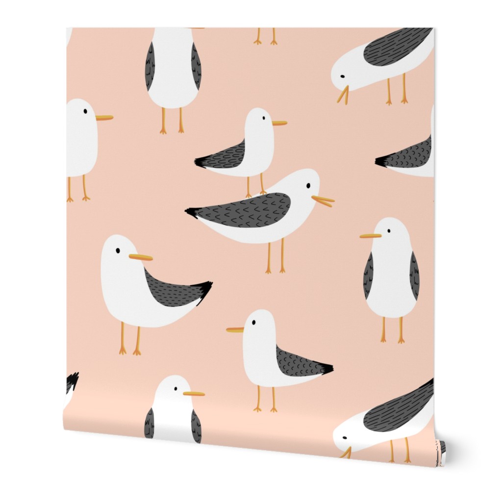 Seagulls - Pink - Large Scale 