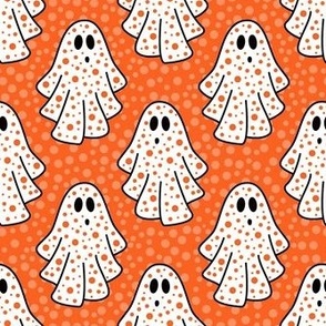 Medium Scale Friendly Polkadot Ghosts in Orange