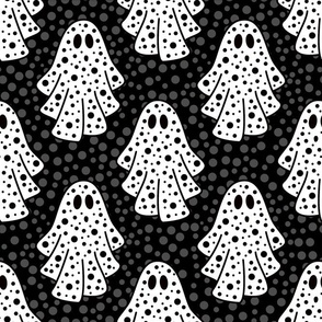 Large Scale Friendly Polkadot Ghosts in Black and White