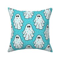 Large Scale Friendly Polkadot Ghosts in Mystic Blue