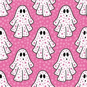 Large Scale Friendly Polkadot Ghosts in Pink